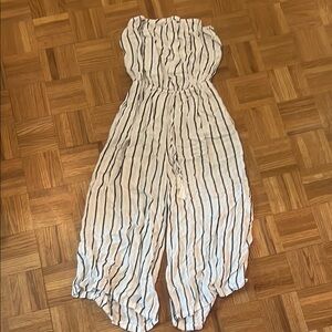 Mimi Chica Black and White Striped Jumpsuit